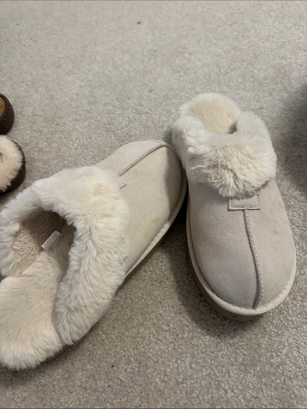 Secret Treasures Plush Faux Fur Clog Slippers - Cream